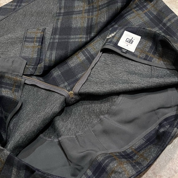 NEW Cabi Step Out Kennedy Plaid A Line Skort Gray Blue Pockets Sz 6 Mid Rise - Picture 8 of 9